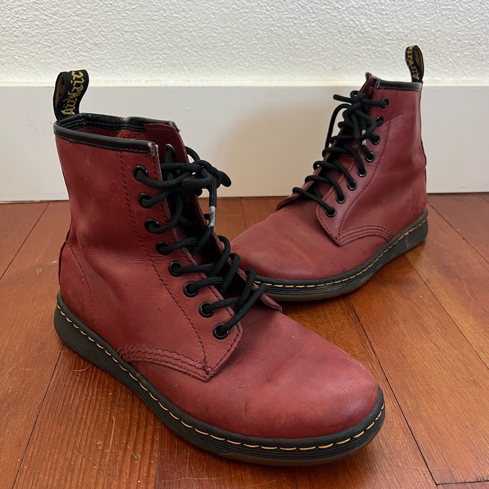 Dr. Marten’s Air Walk Cherry Red Leather Boots